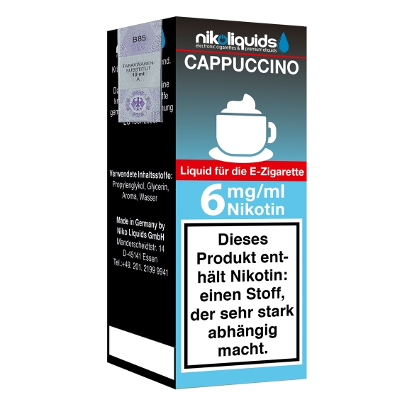 Nikoliquids Cappuccino 6mg Liquid Flasche