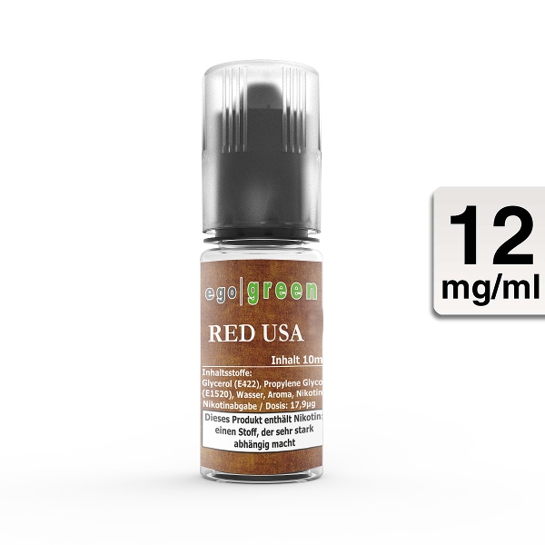 E-Liquid Ego Green Red USA Tobacco 12 mg