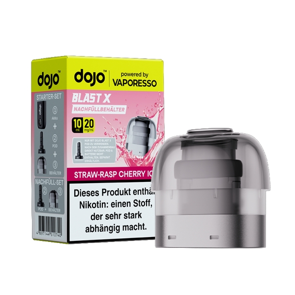 Dojo Blast X Refill Container Straw-Rasp Cherry Ice 20mg