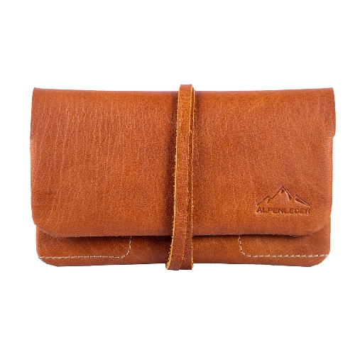 Feinschnitt-Tasche Alpenleder Leder cognac