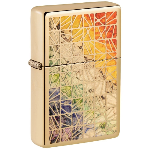 Zippo Vintage Messing poliert Pattern Design