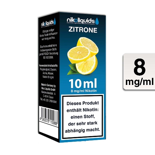 Nikoliquids Zitrone 8mg Liquid Flasche