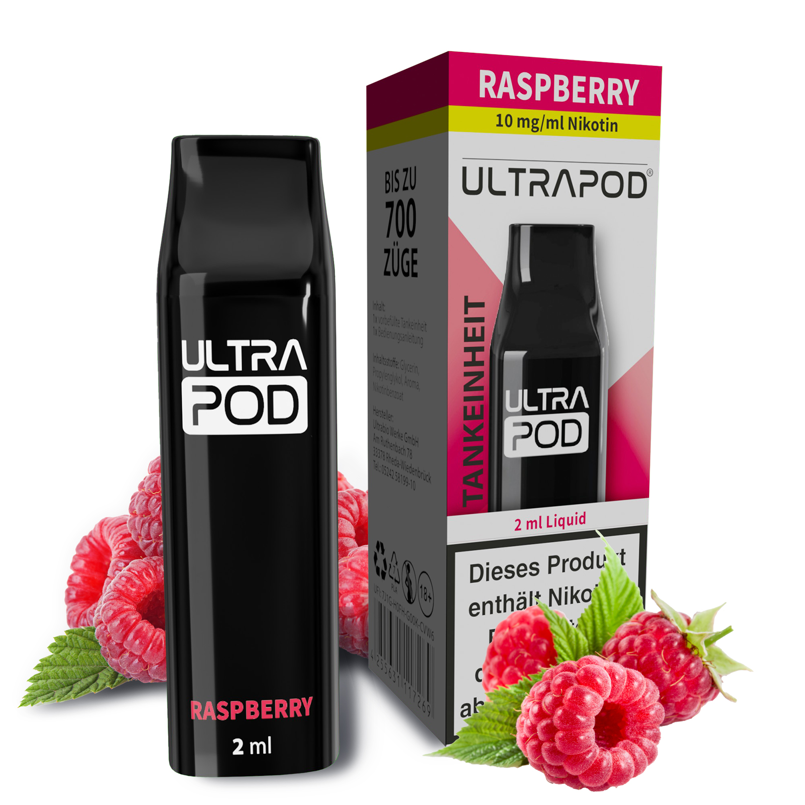 Ultrabio Ultrapod Raspberry 10mg Liquidpod