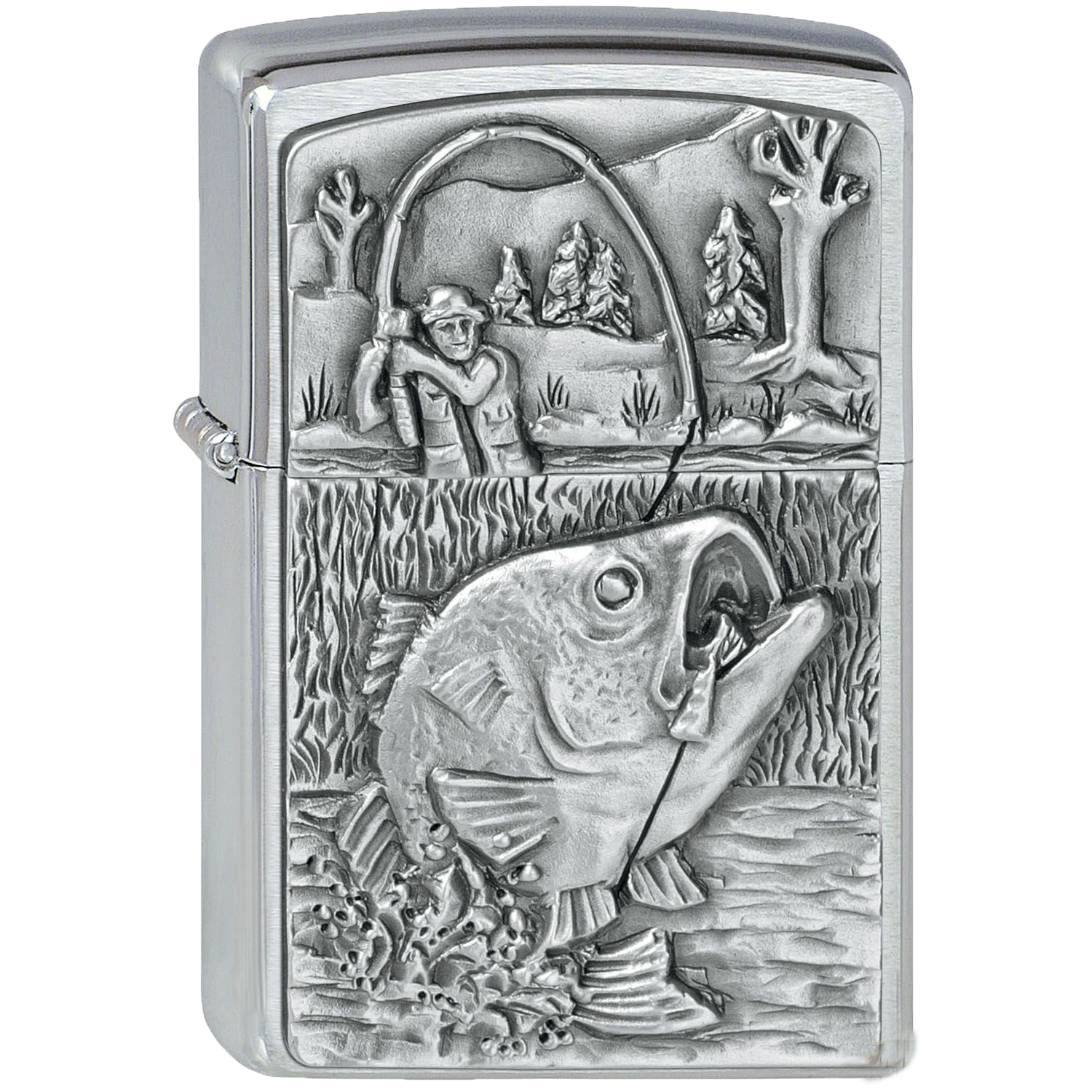 Zippo chrom gebürstet Bass Fishing