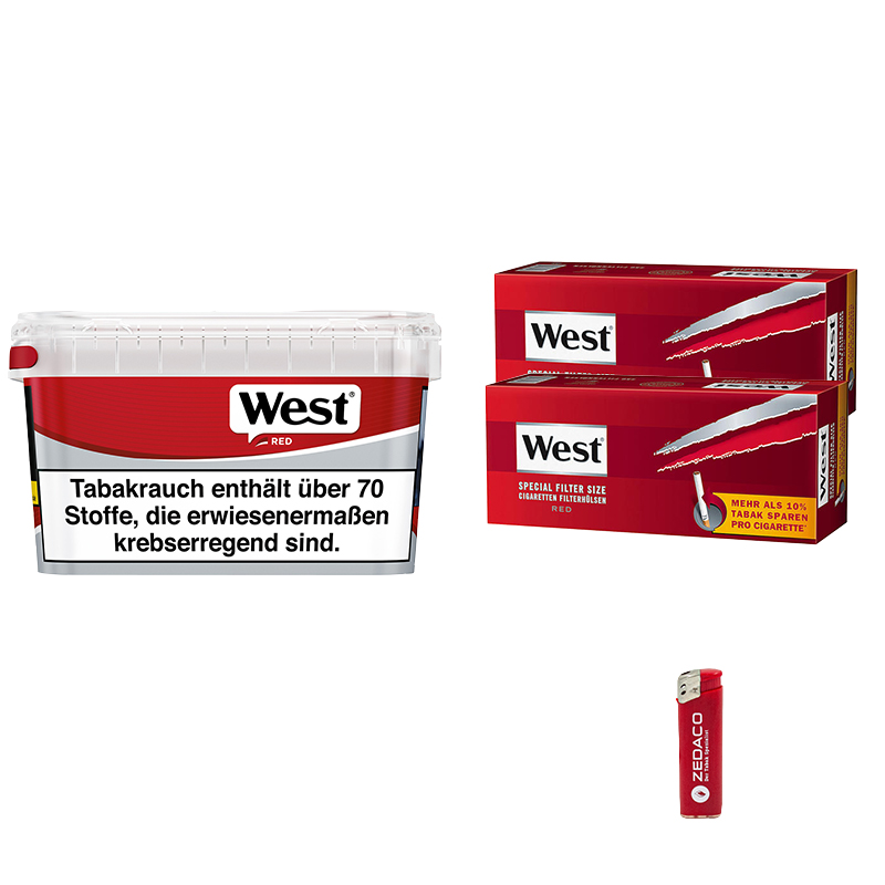 West Volumentabak Red Mega Eimer Aktion Small Extra Hülsen