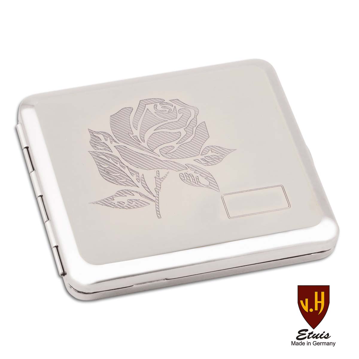 Zigarettenetui - Nickel - 18er Poliert Rose Mit Gravurfeld