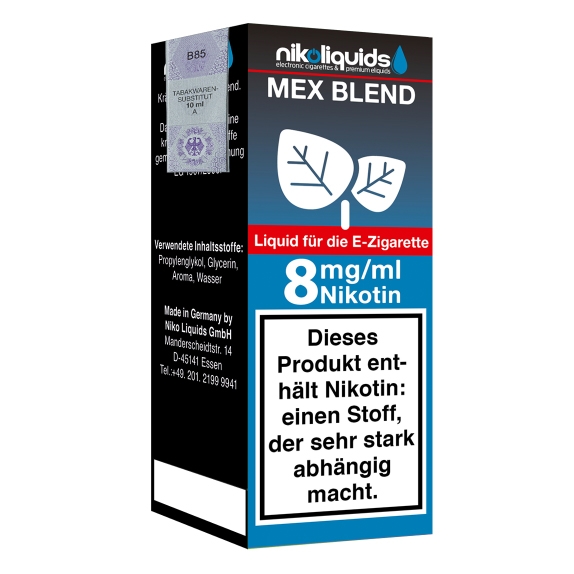 Nikoliquids Mex Blend 8mg Liquid Flasche