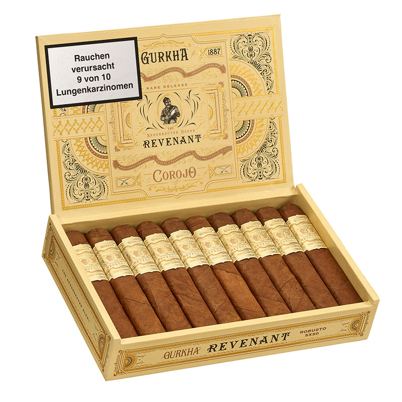 Gurkha Revenant Corojo Robusto Zigarren Kiste Open