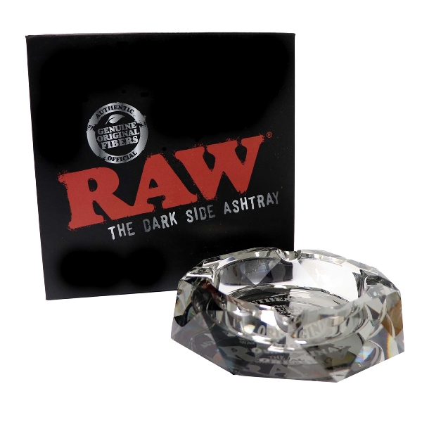 RAW Aschenbecher Glas Darkside + Verpackung