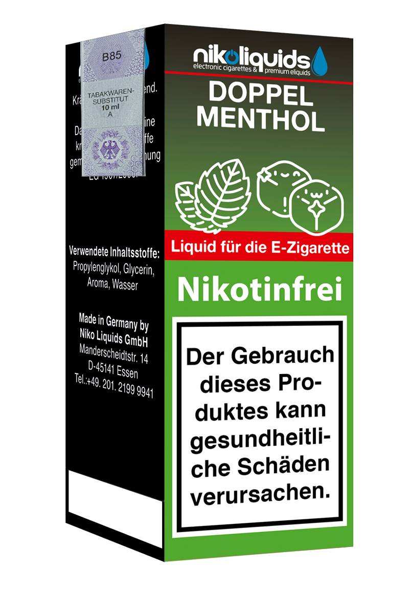 E-Liquid Nikoliquids Doppel Menthol 0 mg 70 Pg/30 Vg