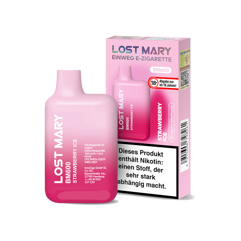Lost Mary BM600 Einweg E-Zigarette Strawberry Ice 20mg