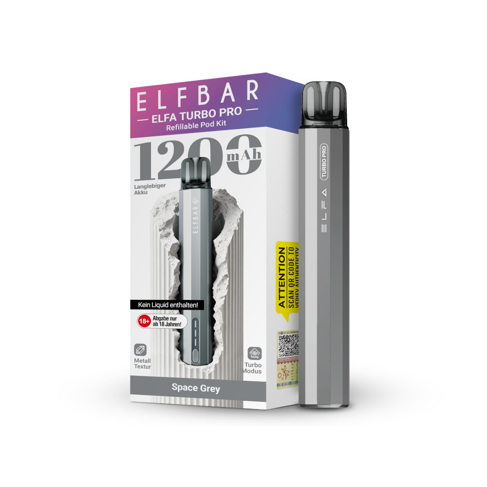 Elfbar Elfa Turbo Pro Kit Space Grey E-Zigarette jetzt kaufen!