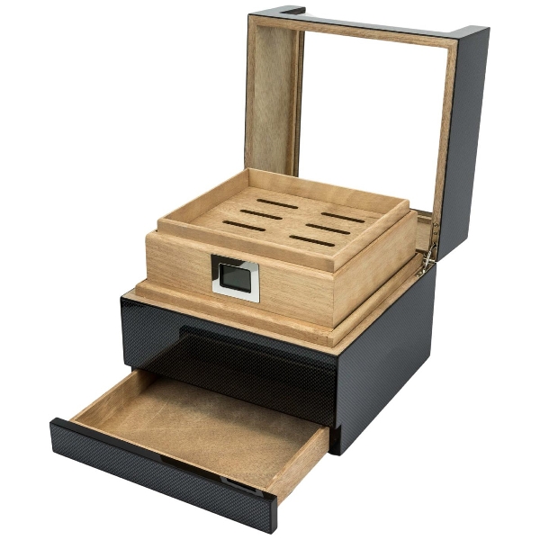 Humidor Carbon Finish Acrylop Offen