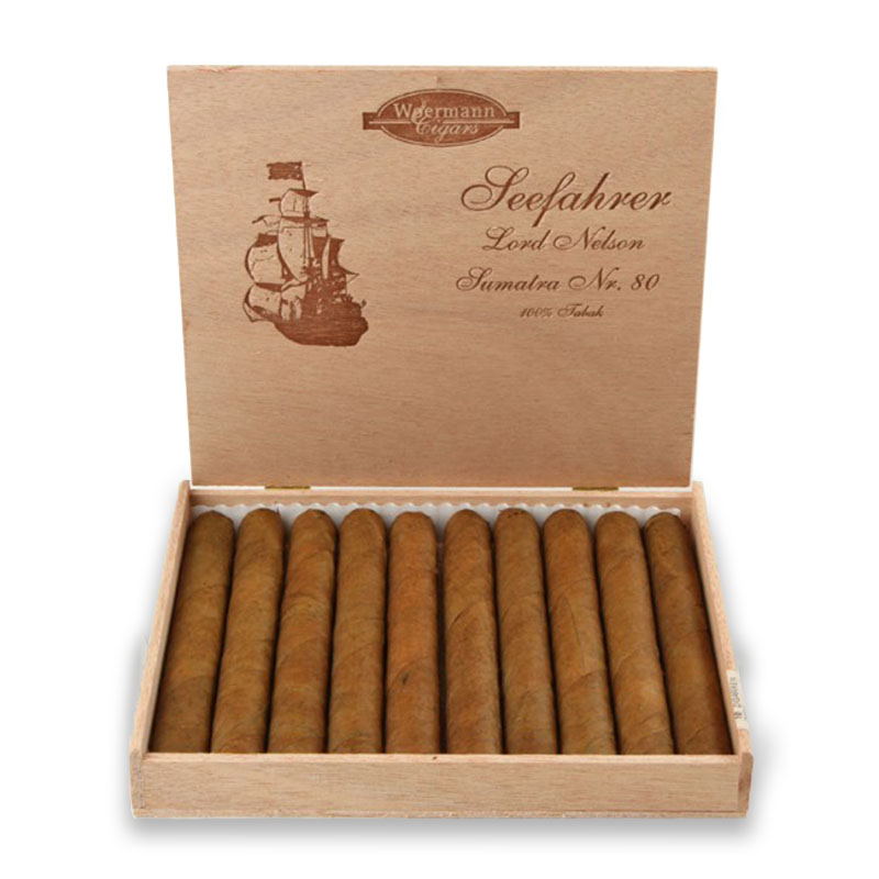 Seefahrer Lord Nelson No. 80 Sumatra Zigarren Kiste offen