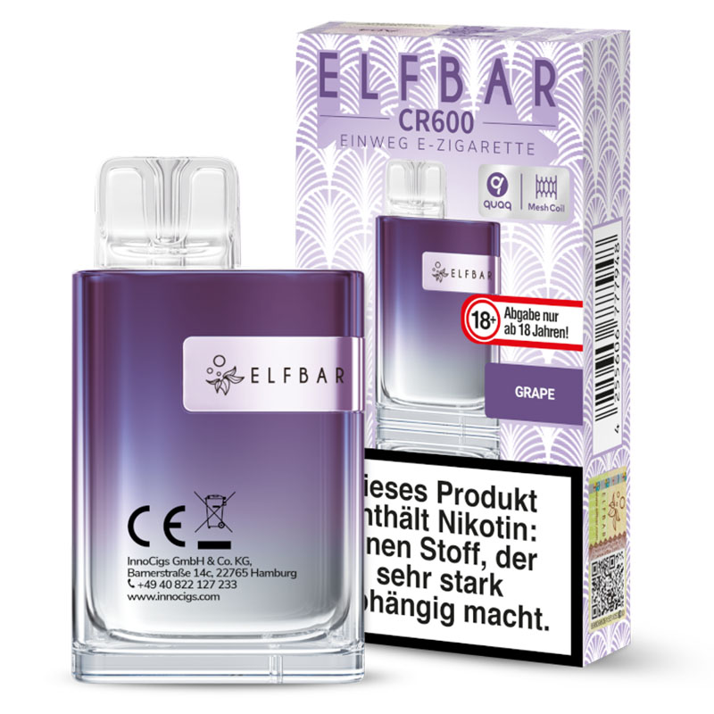 Elfbar CR600 Grape 20mg Einweg E-Zigarette