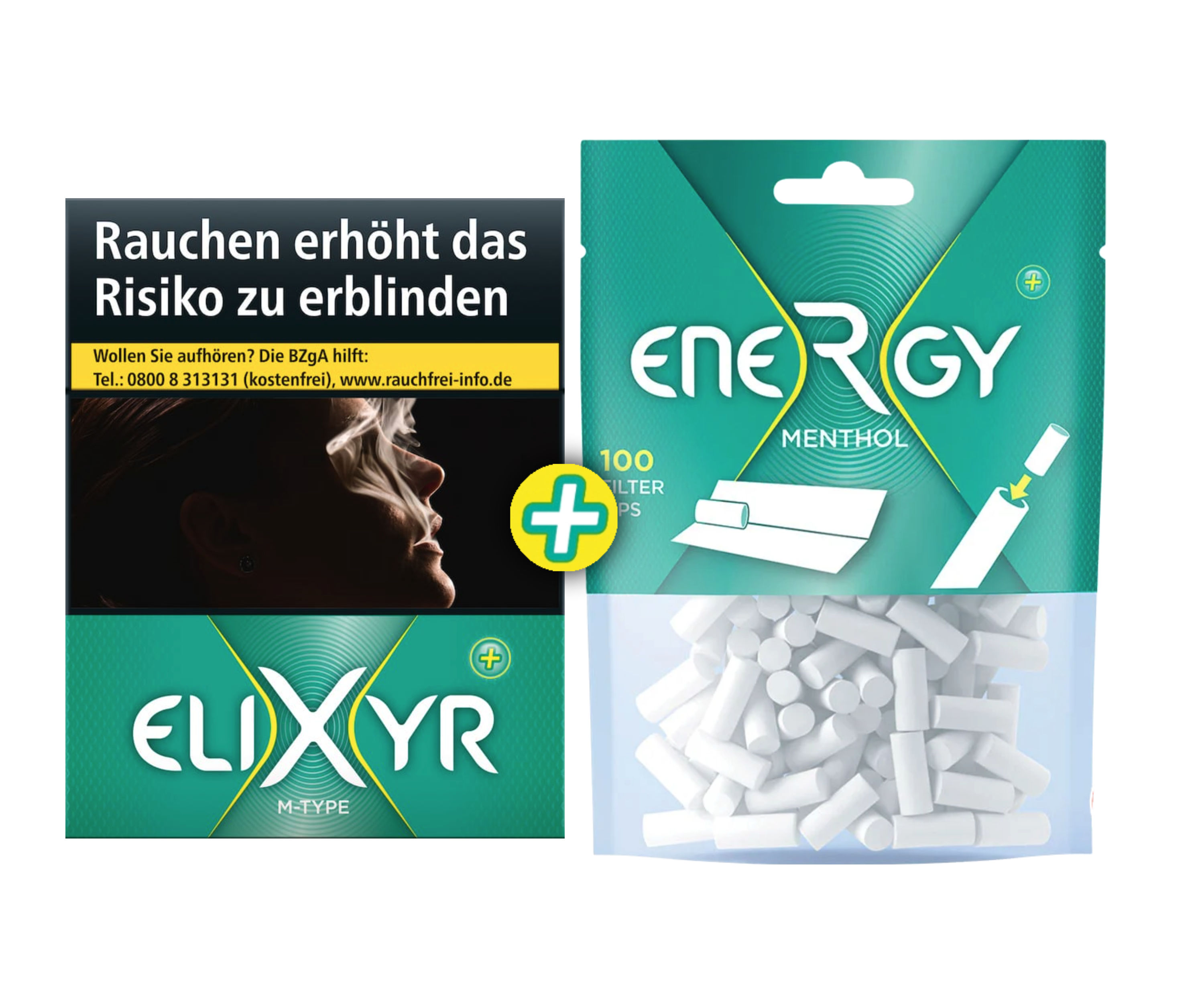 Elixyr Green Zigaretten BP + Energy Menthol Filter Tips