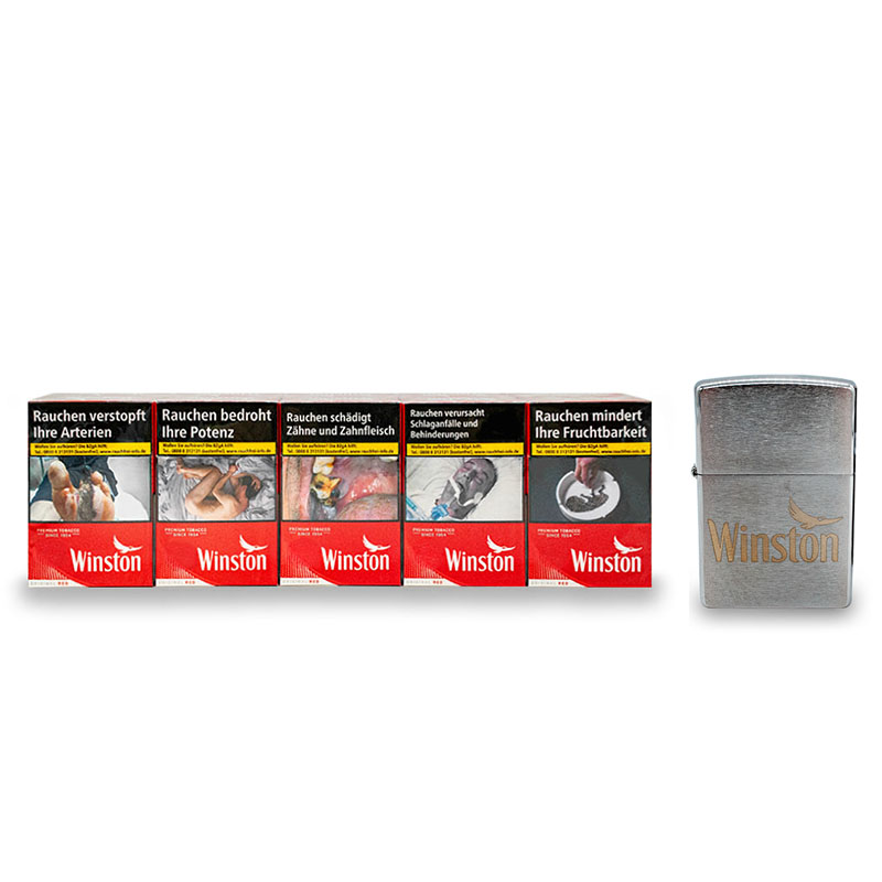 Winston Red Original Pack Zigaretten Stange mit Zippo