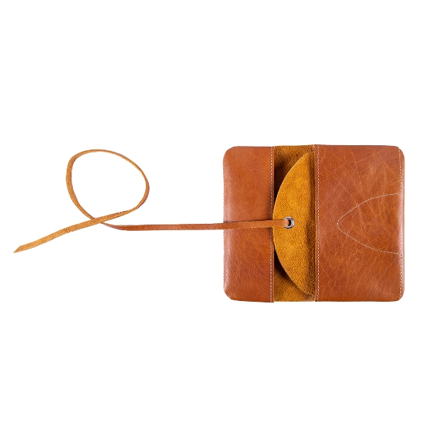 Feinschnitt-Tasche Alpenleder Leder cognac offen