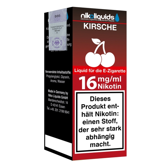 Nikoliquids Kirsche 16mg Liquid Flasche