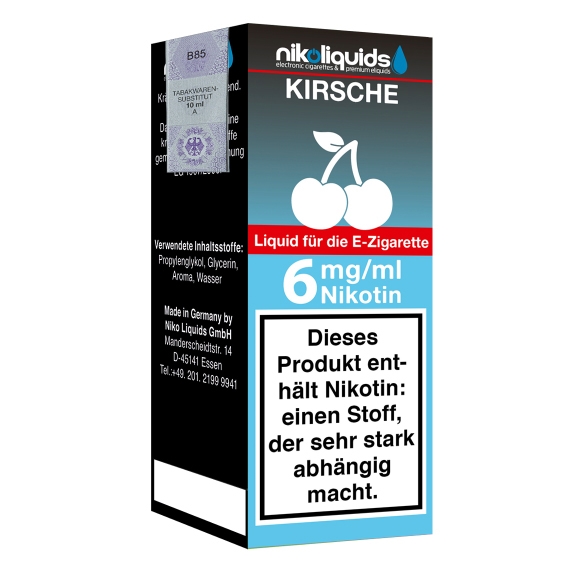 Nikoliquids Kirsche 6mg Liquid Flasche