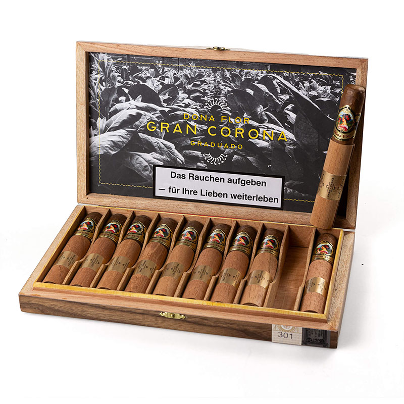 Dona Flor Gran Corona Graduado Zigarren Kiste offen