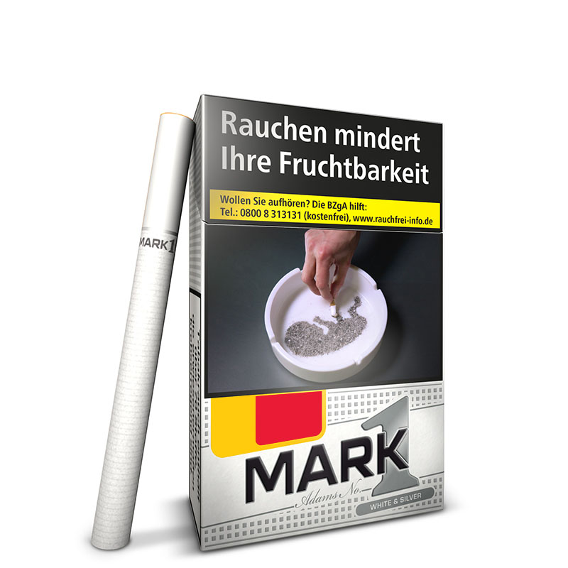 Mark Adams No. 1 White & Silver Original Pack Zigaretten Schachtel