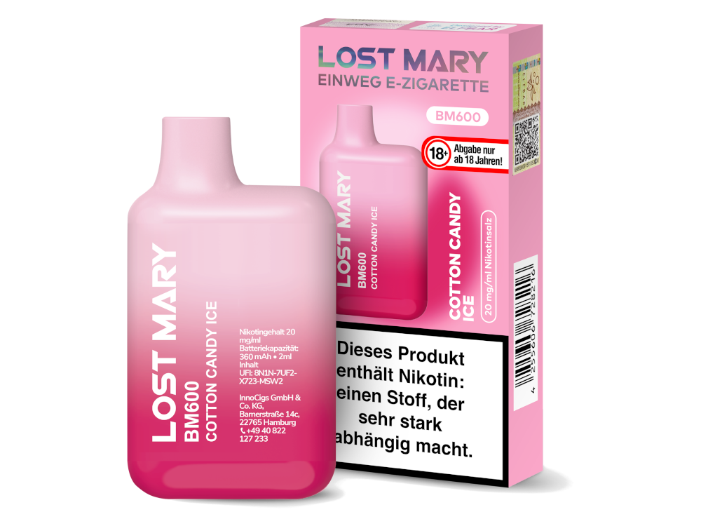 Lost Mary BM600 Cotton Candy Ice 20mg Einweg E-Zigarette