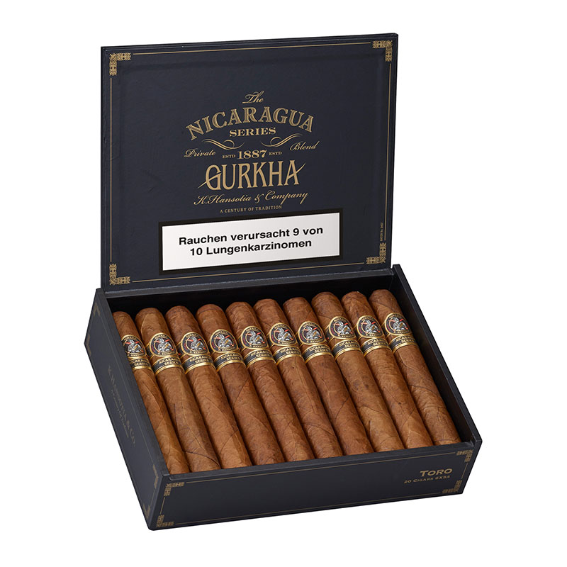 Gurkha Nicaragua Series Toro Zigarren Kiste Open