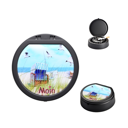 Atomic Aschenbecher Maritim mit Sterneinsatz und Deckel innen