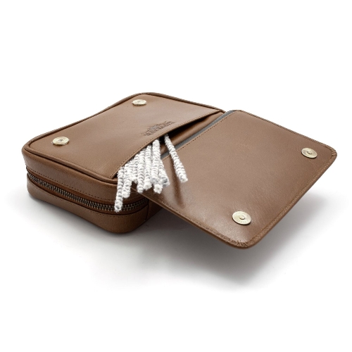 Rattrays 3er Pfeifentasche Whisky Braun Gold Außentasche