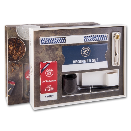 Pfeife Vauen Basic Beginner Set grau glatt gerade