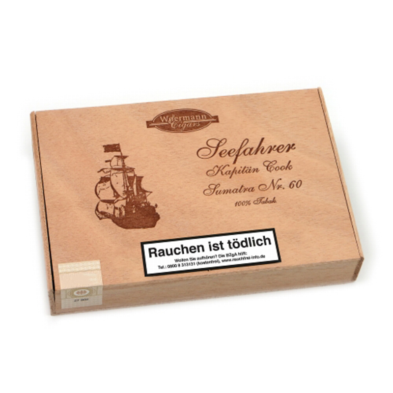 Seefahrer Kapitän Cook No 60 Sumatra Zigarren Kiste