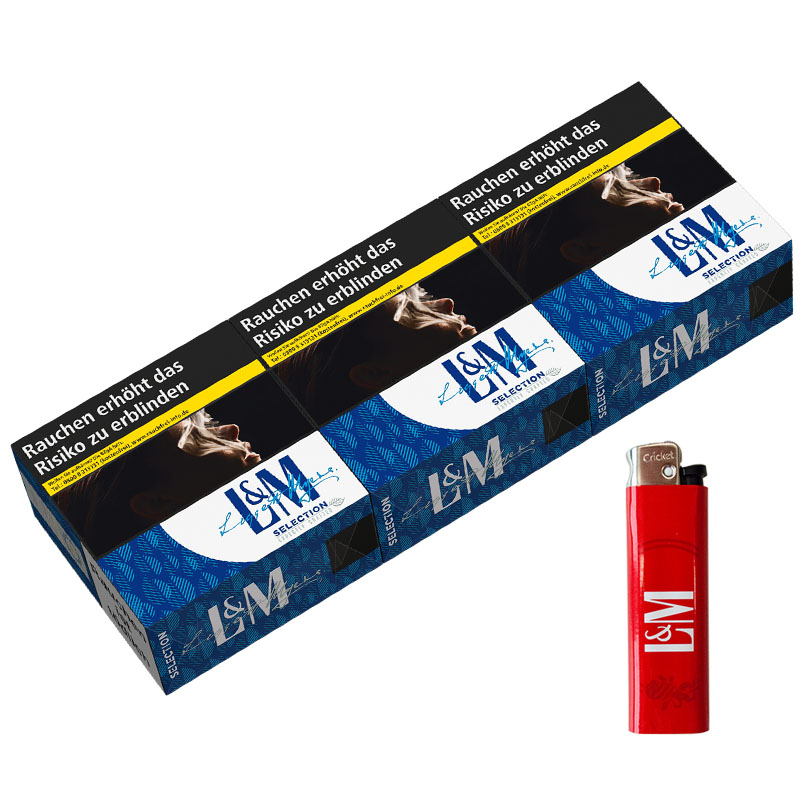 L&M Selection Blue 7XL Zigaretten Stange + Feuerzeug Aktion