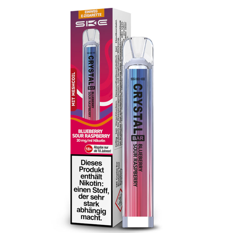 SKE Crystal Bar Blueberry Sour Raspberry 20mg Einweg E-Zigarette