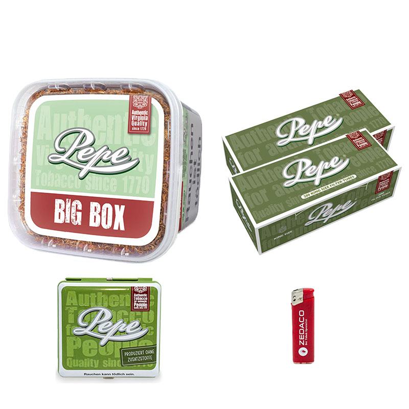 Pepe Bright Green Volumentabak Eimer Aktion Small mit Etui