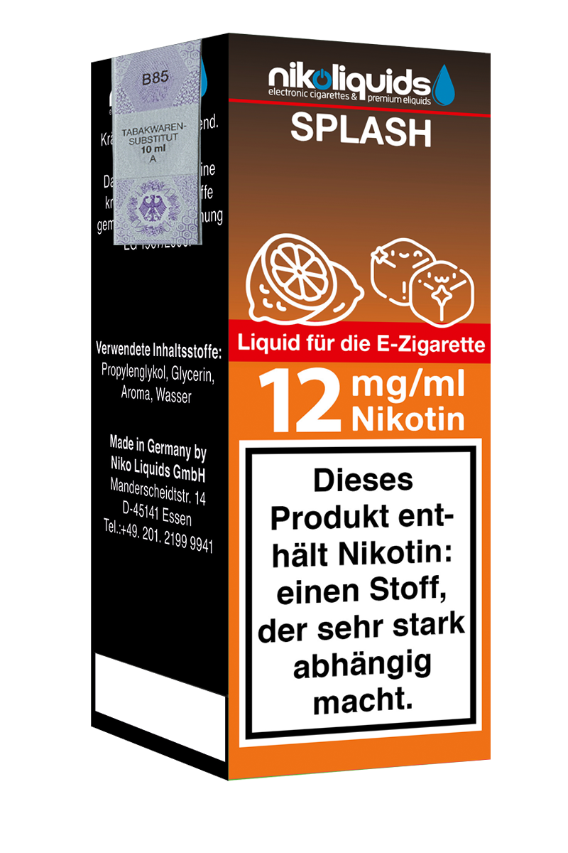 E-Liquid Nikoliquiuds Splash 12 mg 70 Pg 30 Vg