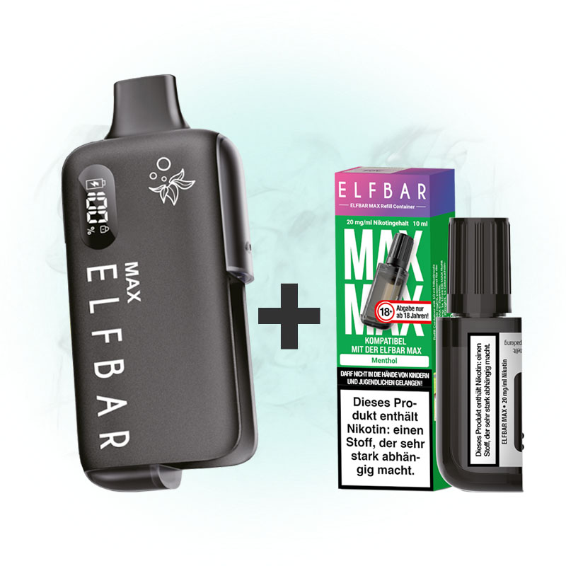 Elfbar Max Device Black + Menthol Pod