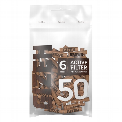 Gizeh Aktivkohlefilter Brown Tüte 6mm