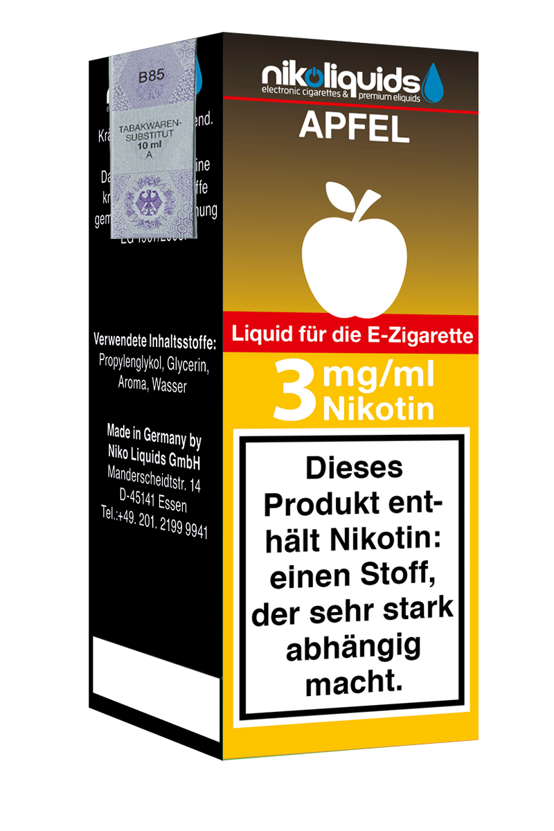 E-Liquid Nikoliquids Apfel 3 mg 70Pg/30Vg