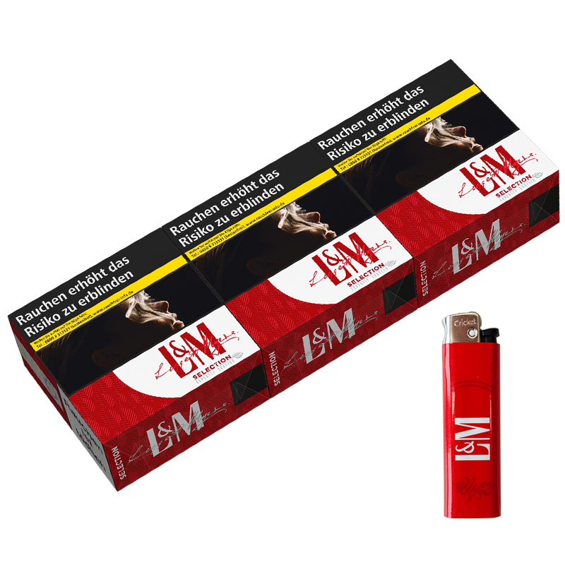 L&M Selection Red 7XL Zigaretten Stange + Feuerzeug Aktion