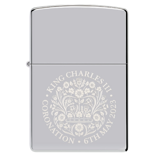 Zippo Chrom Poliert King Charles III Coronation 2023 Feuerzeug