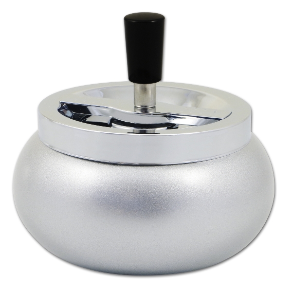 Schleuderascher Metall Bauchig Chrom Silber