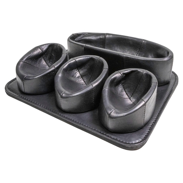 Pfeifenpantoffel 3er Leder mit Ablagefach Schwarz