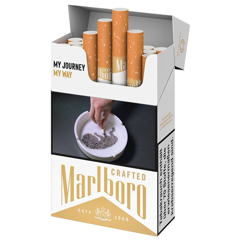 Marlboro Crafted Gold OP Zigaretten Schachtel offen