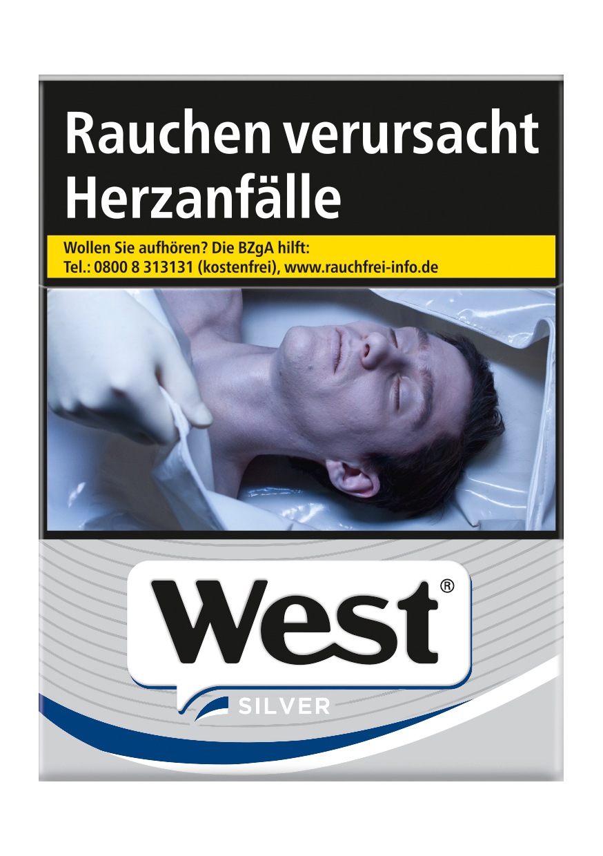 West Silver OP Zigaretten Schachtel