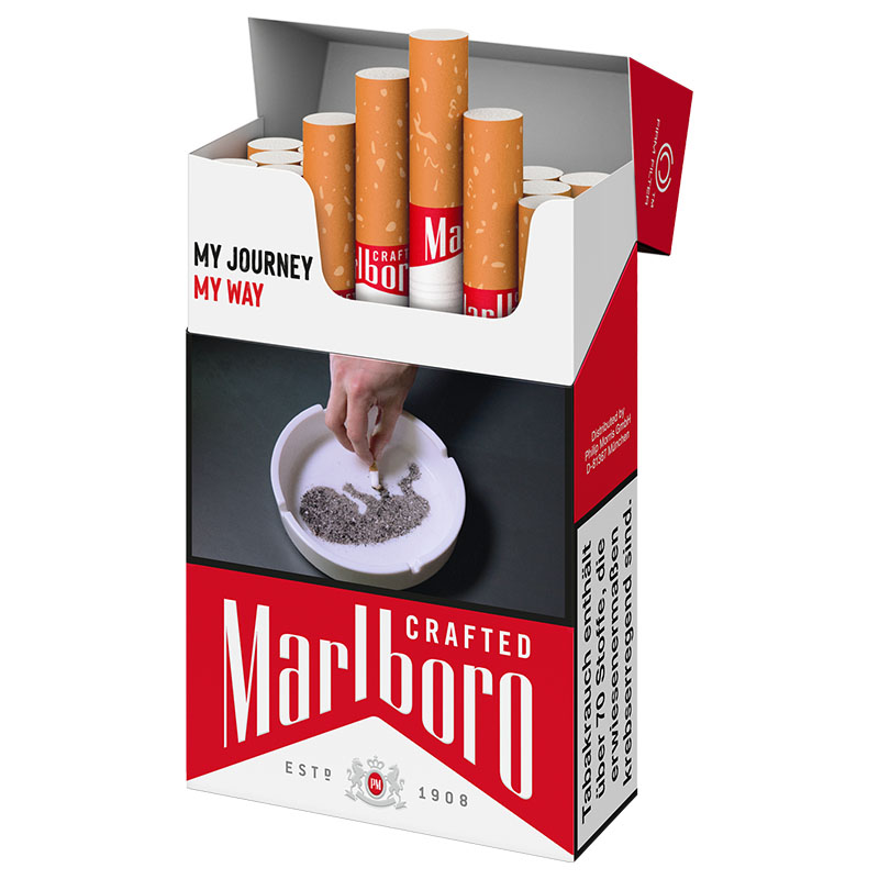 Marlboro Crafted Red OP Zigaretten Schachtel offen
