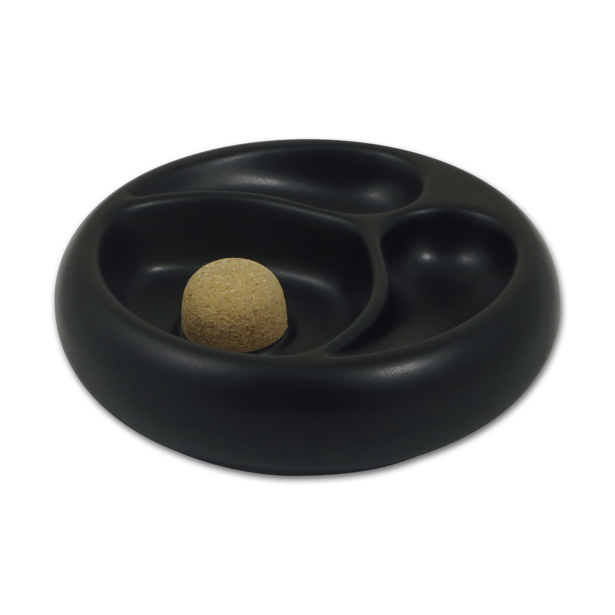 Pfeifenascher Keramik rund schwarz matt
