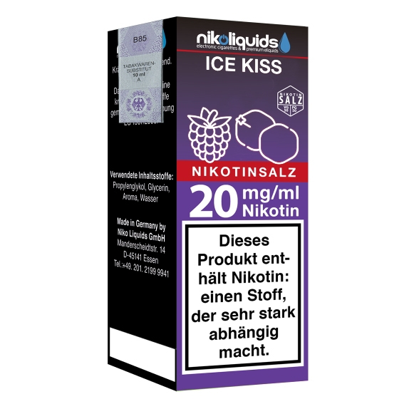 E-Liquid Nikotinsalz Nikoliquids Ice Kiss Früchte Menthol 20 mg