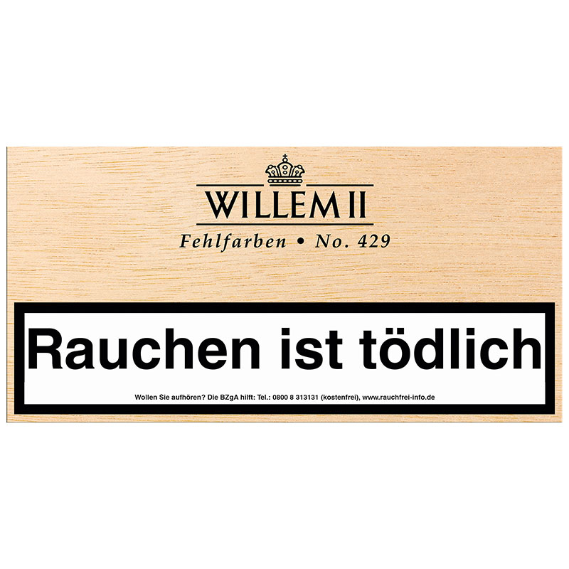 Willem II Fehlfarben 429 Sumatra Zigarillos Kiste