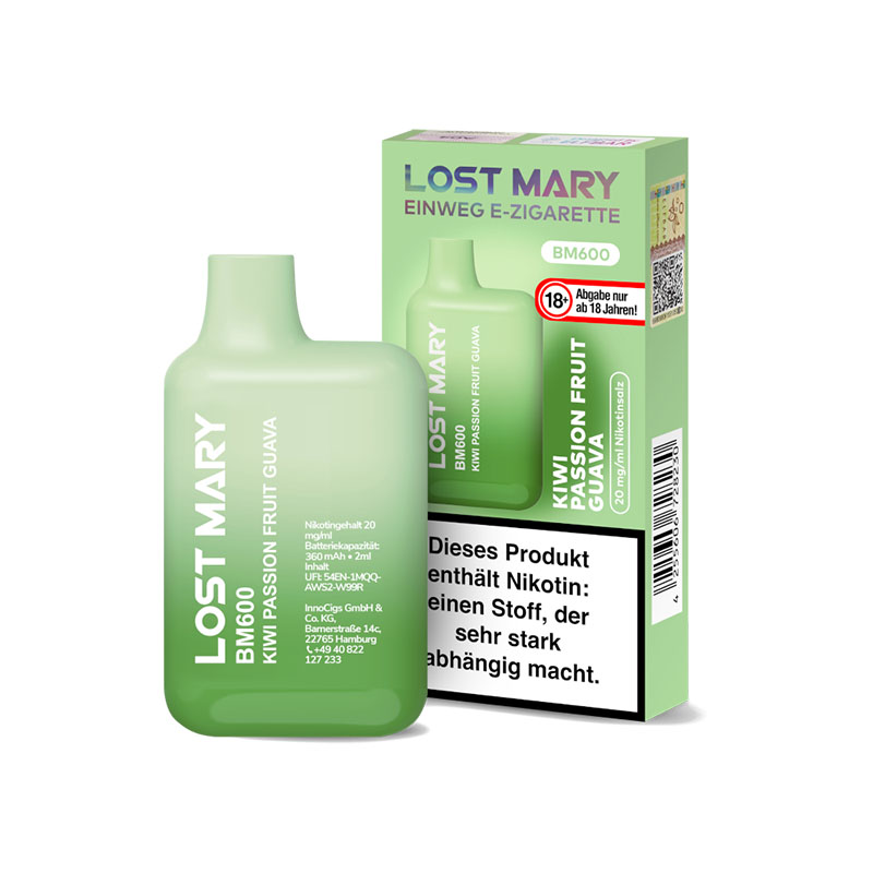 Lost Mary BM600 Einweg E-Zigarette Kiwi Passion Guava 20mg